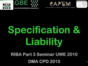 GBE CPD Specification & Liability