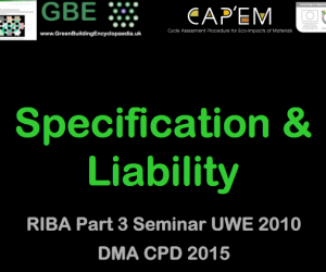 GBE CPD Specification & Liability