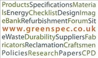GreenSpec Business Card, Page groups on website