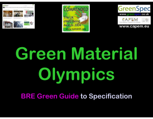 GBE CPD BRE GreenGuide Green Materials Olympics Short 