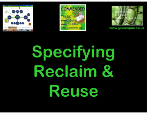 Reclaim Reuse Specification CPD Cover