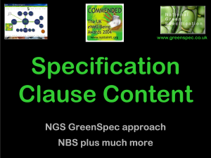 GBE Specification Clause Content CPD