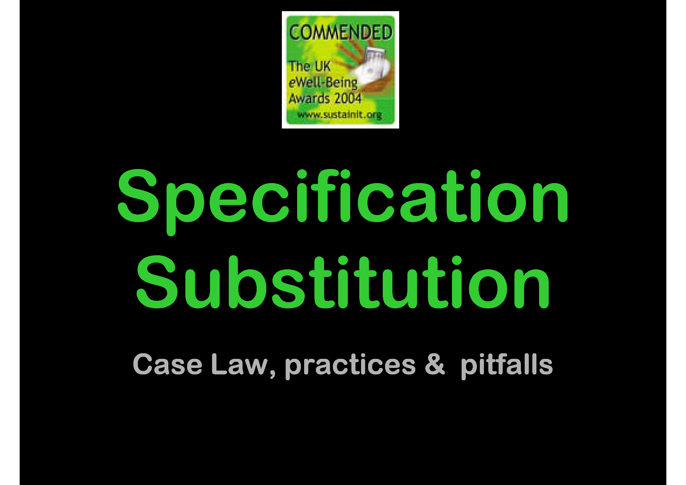 SpecificationSubstitution