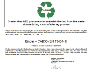 NGS Echo ISO 14021:1999 CAB 30 Binder Anhydritec Ltd. UK