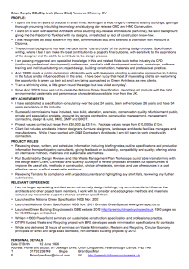 BRM BrianSpecMan Brian Murphy Resource Efficiency Activity CV Curriculum Vitae