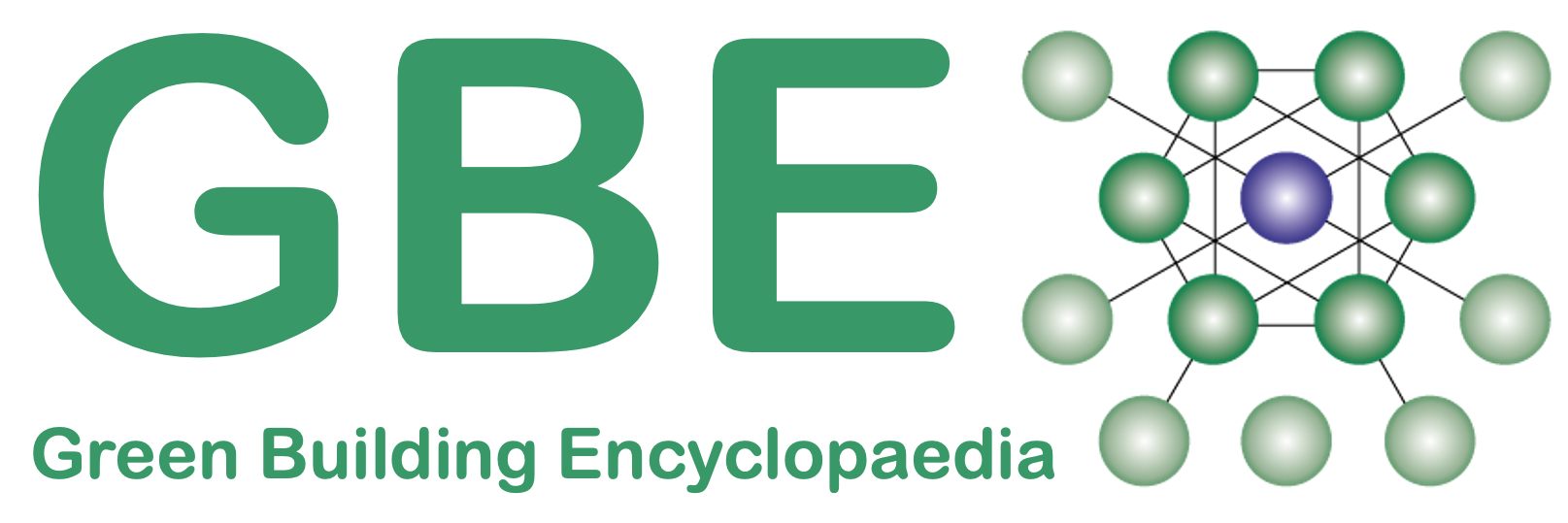 Green Building Encyclopaedia GBE Hexagonal logo large